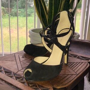 Nine West Black Strappy High Heels